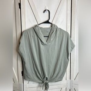 LULULEMON Knot Gonna Fly Tee Hoodie Jade Gray Size 4